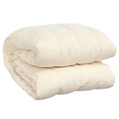 vidaXL Coperta Ponderata Crema Chiaro 137x200 cm 10 kg Tessuto