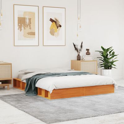 vidaXL Letto senza Materasso Marrone Cera 120x190 cm in Legno di Pino