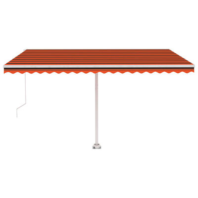 vidaXL Tenda da Sole Retrattile Manuale LED 450x350 cm Arancio Marrone