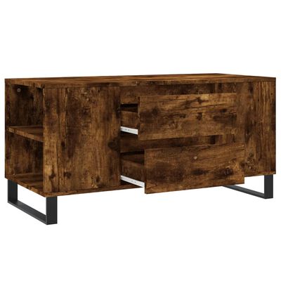 vidaXL Tavolino da Salotto Rovere Fumo 102x44,5x50cm Legno Multistrato