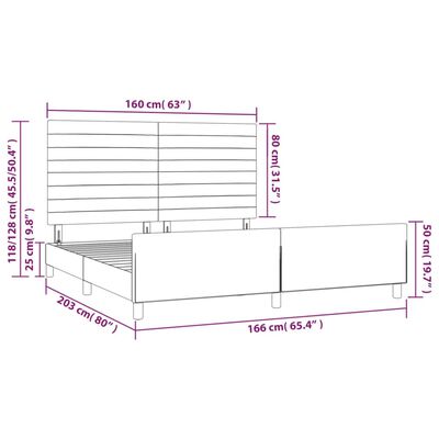 vidaXL Giroletto senza Materasso Crema 160x200 cm in Tessuto