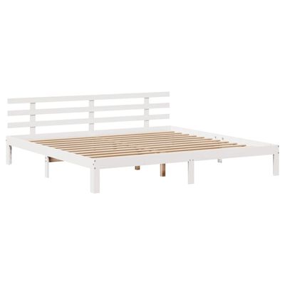 vidaXL Giroletto con Cassetti Bianco 180x200 cm Legno Massello di Pino