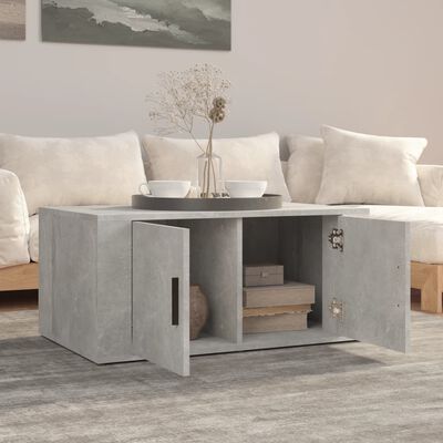 vidaXL Tavolino Salotto Grigio Cemento 80x50x36 cm Legno Multistrato