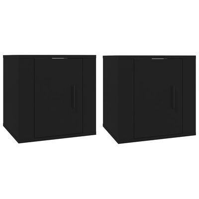 vidaXL Mobili Porta TV a Parete 2 pz Nero 40x34,5x40 cm