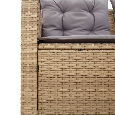 vidaXL Divano da Giardino con Tavolo e Cuscini a L Beige in Polyrattan