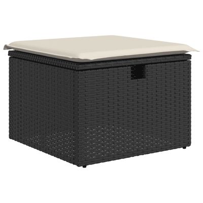 vidaXL Set Divani da Giardino 5 pz con Cuscini in Polyrattan Nero