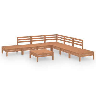 vidaXL Set Salotto da Giardino 8 pz in Legno Massello di Pino Ambra