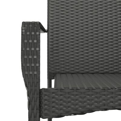 vidaXL Set da Pranzo da Giardino 5 pz Nero con Cuscini in Polyrattan