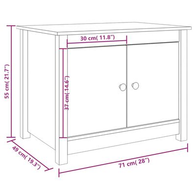 vidaXL Tavolino da Salotto Grigio 71x49x55cm in Legno Massello di Pino