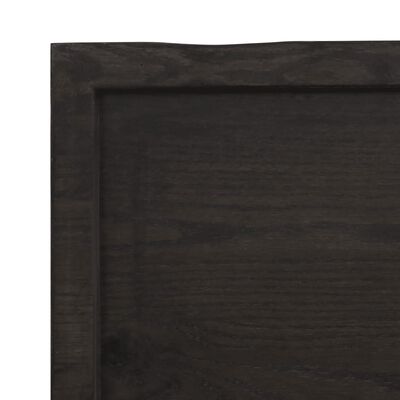 vidaXL Piano Tavolo Marrone Scuro 80x40x(2-4)cm in Rovere Non Trattato