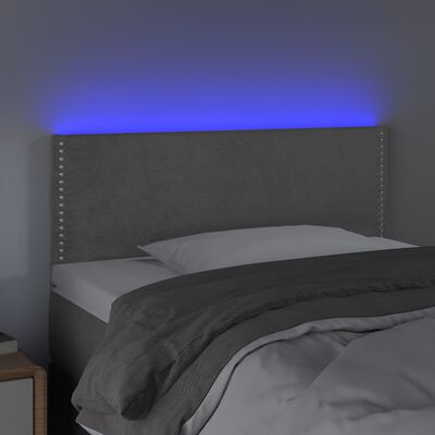 vidaXL Testiera a LED Grigio Chiaro 80x5x78/88 cm in Velluto