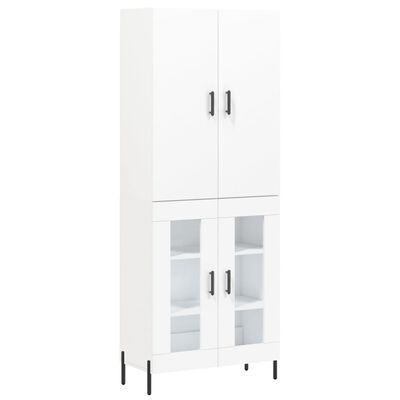 vidaXL Credenza Bianca 69,5x34x180 cm in Legno Multistrato