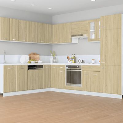 vidaXL Mobile per Frigo Rovere Sonoma 60x57x207 cm Legno Multistrato