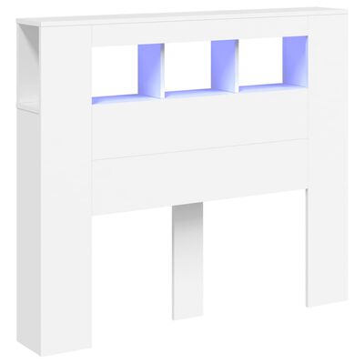 vidaXL Testiera LED Bianca 120x18,5x103,5 cm Legno Multistrato