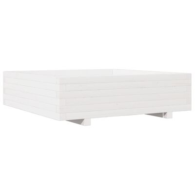 vidaXL Fioriera da Giardino Bianca 90x90x26,5cm Legno Massello di Pino