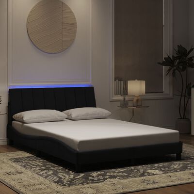 vidaXL Giroletto con Luci LED Nero 140x200 cm in Velluto