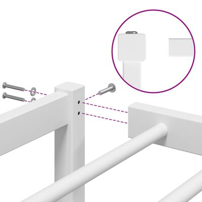 vidaXL Giroletto in Metallo Bianco 80x200 cm