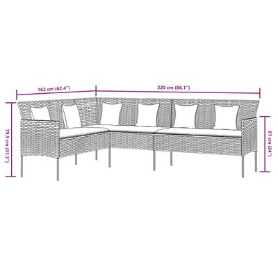 vidaXL Set da Pranzo da Giardino 2 pz con Cuscini Nero in Polyrattan