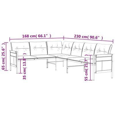 vidaXL Set da Pranzo da Giardino 2 pz in Acciaio Antracite