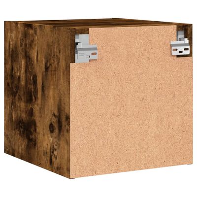 vidaXL Comodini con Ante in Vetro 2pz Rovere Fumo 35x37x35 cm