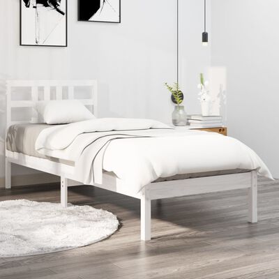 vidaXL Giroletto Bianco in Legno Massello 100x200 cm