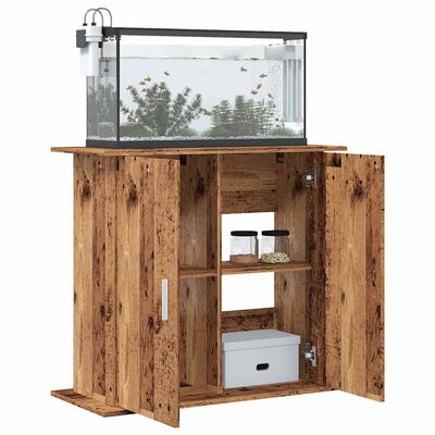 vidaXL Supporto Acquario 81x36x73 cm in Legno Multistrato Legno Antico