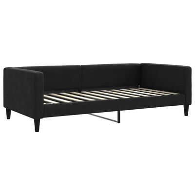 vidaXL Divano Letto con Materasso Nero 100x200 cm in Tessuto