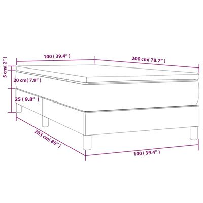 vidaXL Giroletto a Molle con Materasso Crema 100x200 cm in Tessuto