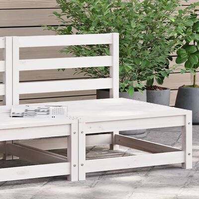 vidaXL Divano Giardino Senza Braccioli Bianco 70x70x67cm Massello Pino