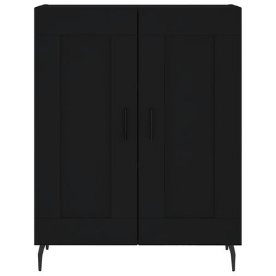 vidaXL Credenza Nera 69,5x34x180 cm in Legno Multistrato