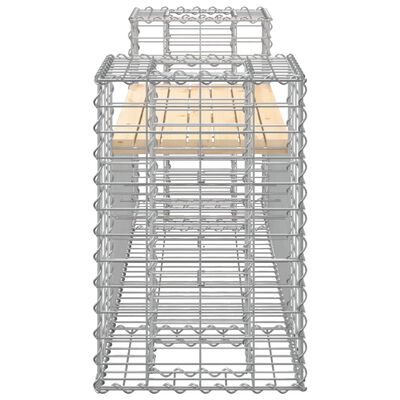 vidaXL Panca Giardino Design Gabbione 183x41x60,5 cm Massello di Pino