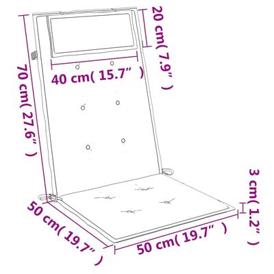 vidaXL Cuscini Sedia con Schienale Alto 2 pz Blu Chiaro Tessuto Oxford