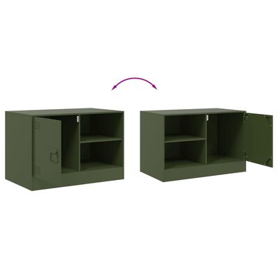 vidaXL Mobile TV Verde Oliva 67x39x44 cm in Acciaio