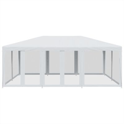 vidaXL Tenda per Feste con 10 Pareti Laterali in Rete Bianca 6x4m HDPE