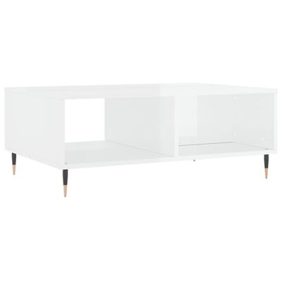 vidaXL Tavolino Salotto Bianco Lucido 90x60x35 cm in Legno Multistrato