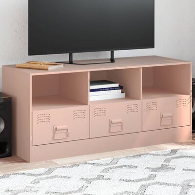 vidaXL Mobile Porta TV Rosa 99x39x44 cm in Acciaio