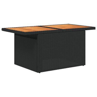 vidaXL Set Divani da Giardino con Cuscini 7pz Nero Polyrattan