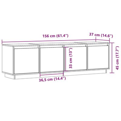 vidaXL Mobile Porta TV ambra 156x37x45 cm in Legno Massello di Pino