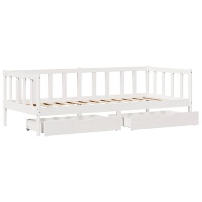 vidaXL Dormeuse con Cassetti Bianco 90x190 cm Legno Massello di Pino