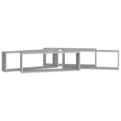 vidaXL Mensole Parete Cubo 4pz Grigio Cemento 80x15x26,5cm Multistrato