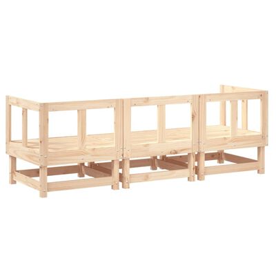 vidaXL Set Salotto da Giardino 3 pz in Legno Massello di Pino