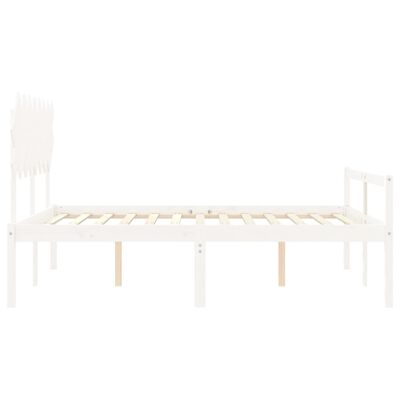 vidaXL Letto per Anziani con Testiera Bianco 160x200 cm Legno Massello