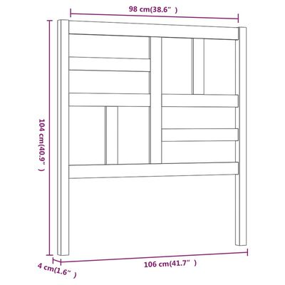 vidaXL Testiera per Letto 106x4x104 cm in Legno Massello di Pino