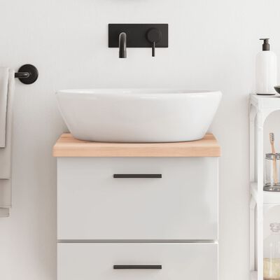 vidaXL Piano Bagno 40x60x(2-4) cm in Legno Massello Non Trattato