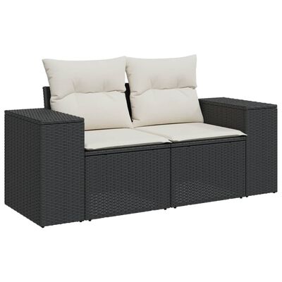 vidaXL Set Divani da Giardino con Cuscini 8 pz Nero in Polyrattan