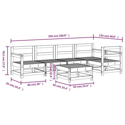 vidaXL Set Salotto da Giardino 6 pz in Legno Impregnato di Pino