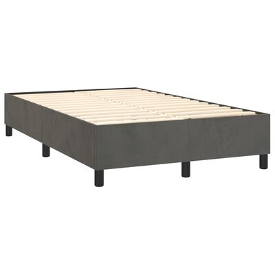 vidaXL Letto a Molle con Materasso e LED Grigio Scuro 120x200 cm