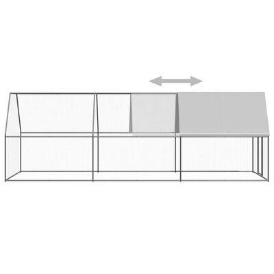 vidaXL Gabbia per Polli 2x6x2 m in Acciaio Zincato