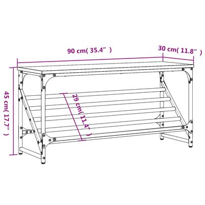 vidaXL Scarpiera Nera 90x30x45 cm in Legno Multistrato