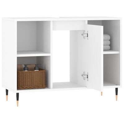 vidaXL Mobile da Bagno Bianco 80x33x60 cm in Legno Multistrato